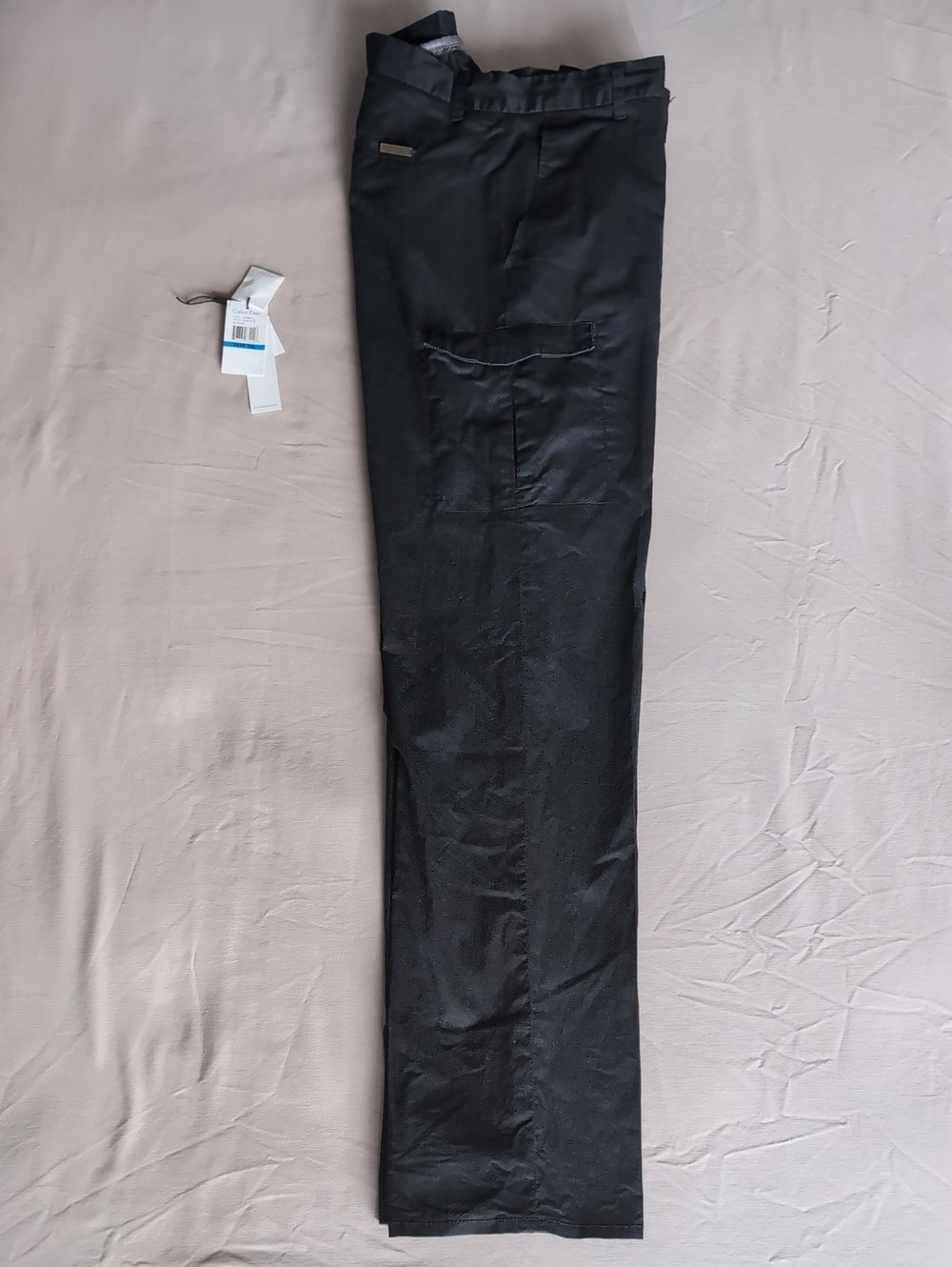 Calvin Klein Tech Cargo Pants – Black Slim Fit Performance Travel Pants 36Wx34L
